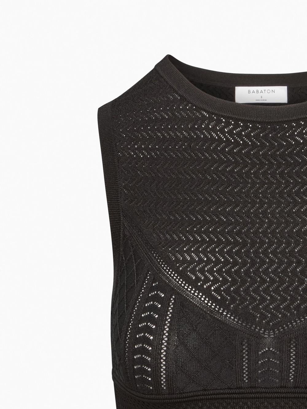 Aritzia Black Textured Knit Sleeveless Crop Top